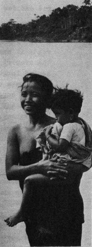 Woman holding child