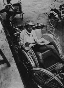 man in cart