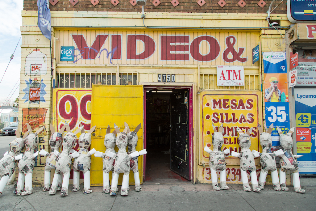 The signs at 4750 S. Central Avenue state “Video &” “99¢ & Up,” but there was also a busy piñata making operation inside.