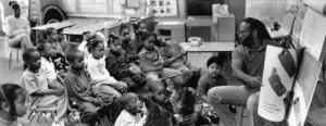 Darryll Vann is in a shrinking minority group--African-American men who teach youngsters. Only 11 percent of elementary school teachers are male and a much smaller percentage of them are African-American. Photo by David Snider