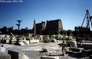 Newly-cut stone will be used to replace damaged sections of the Temple at Luxor.
