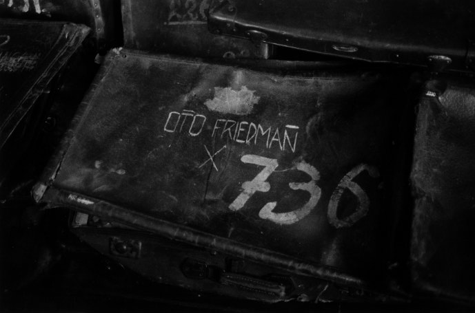 The trunk of another Friedman was photographed at Auschwitz by APF Fellow Jill Freedman, who writes: "As a child, I used to wonder what family, what distant relatives I'd lost. If the Nazis had won the war and come to America, I wouldn't be here now. In every treaty, the first paragraph was 'Give me the Jews.' Given the anti-Semitism of the State Department during the war, they undoubtedly would have. In the United States, in a 1942 public opinion poll, the question was: which groups menace the country most? Jews were listed third, just behind Germans and Japanese. In hotels and restricted neighborhoods were signs: No Jews or dogs allowed."