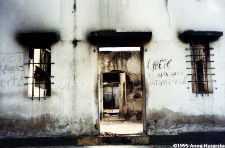 The infirmary in the National Penitentiary in Port-au-Prince was burnt during a riot by inmates in December, 1994.