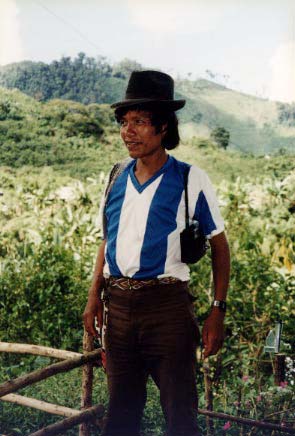 Men in Caba seldom wear traditional clothes, apart from their hats. But a soccer t-shirt and transistor radio are a must.
