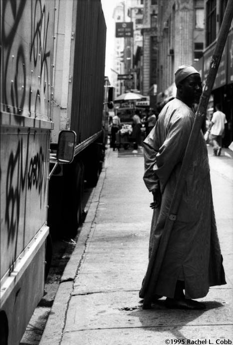 Senegalese surfaced in Manhattan about ten years ago, mainly as street peddlers of counterfeit watches and African crafts. Today they manage a network of businesses along a stretch of Broadway's Garment District. Of the estimated 30,000 French African immigrants in New York, at least half are Mourides from Senegal.