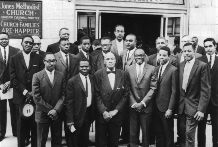 Willie Brown, front row, third from right, and the men of Jones Methodist Church. Photo courtesy of the Rev. Hamilton T. Boswell.