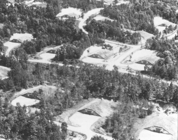 An aerial shot of the Anniston Army Depot in Anniston, Alabama, where 7 percent of the nations chemical stockpile is stored. Department of Army Photo.