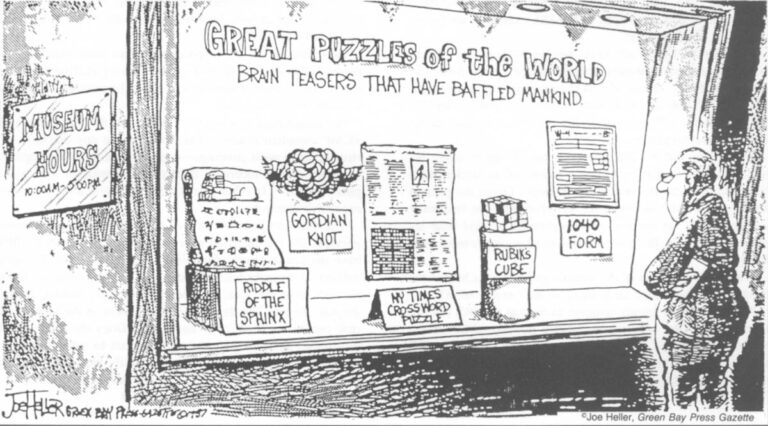 Political cartoon Great Puzzles of the World