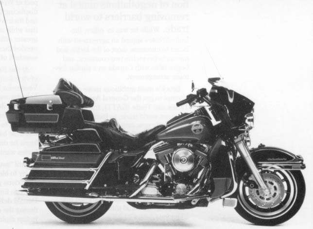 As trade representative, Brock supported high tariffs on motorcycle imports to protect the Harley Davidson Company. The company successfully fought off its Competition from Honda and other Japanese makers and now dominates the super heavyweight motorcycle market. Photo Courtesy of Harley Davidson