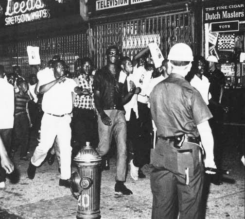 Protests in Harlem in 1964 erupted after policeman Thomas Gilligan shot a 15-year-old black youth, James Powell, to death on July 16th. Gilligan said the shooting was self-defense. The killing precipitated several days of violence in Harlem. Photo by AP Wide World Photos
