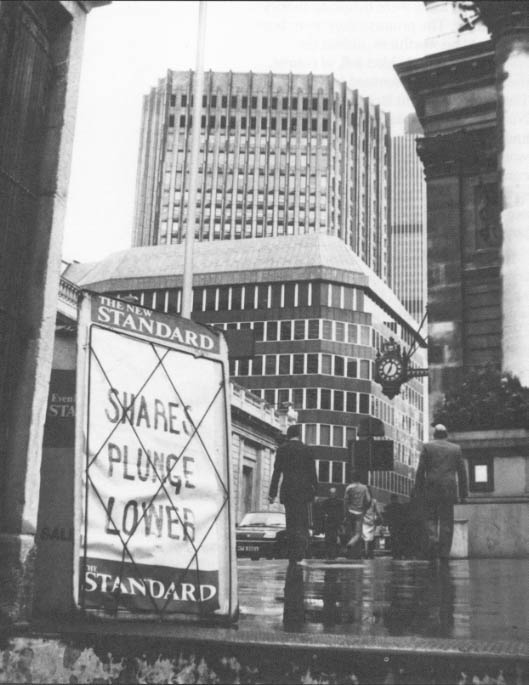 The Stock Exchange, London, shown in 1981 when about 1 billion pounds (1.79 billion dollars) was wiped off in the first half hour of trading following the second-worst one-day fall in the markets history. AP/Wide World Photo