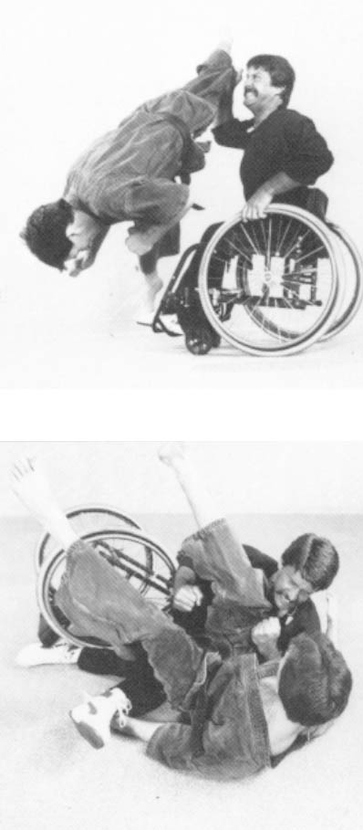 Judo and karate are now possible from wheelchairs. Photo courtesy of The Casa Colina Centers For Rehabilitation in Pomoma, California.