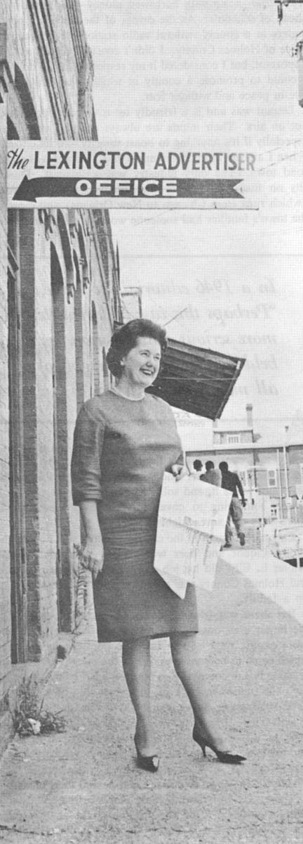 The editor outside her office in 1965.