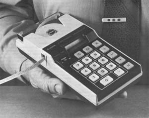 The first hand-held calculator, invented by Jack Kilby at Texas Instruments is now in the Smithsonian Photo courtesy of Texas Instruments