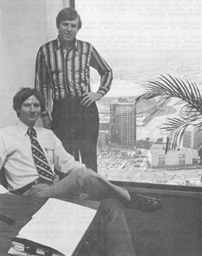 Mike Masterson II (seated) and I in number 2's office above the Superdome
