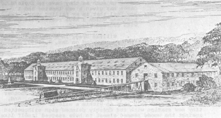 Graniteville Mill as Built by William Gregg in 1846 Sketched from a picture dated 1850 Framed by Mar Grieve from Timber used in Original Construction