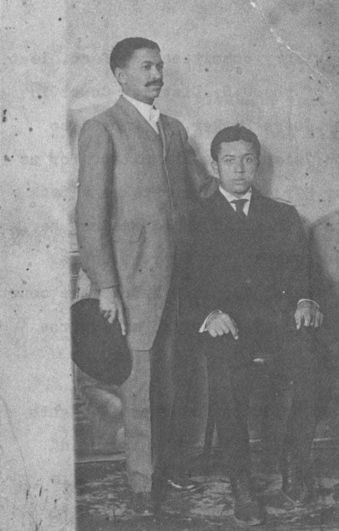 John L.S. Holloman (right) as a student at Virginia Union University, 1906-1909.
