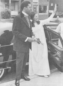 Barrington Daniels Parker, Jr., and Toni Trent at their wedding on September 15, 1973.