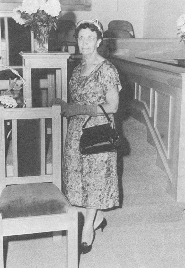 The Devoted Christian Nellie Jones Southall, as president of the Board of Deaconesses from 1934 to 1972, of the Matthews Memorial Baptist Church, Washington, D.C.