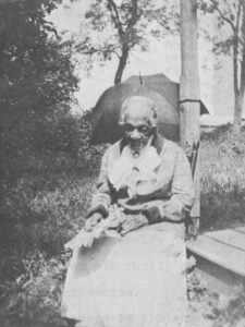 Margaret Jones The old and blind mother of Robert Shelton Jones who was born a slave about 1820, and who took care of Rosa Jones Holloman and her sisters after their mother died in 1894.