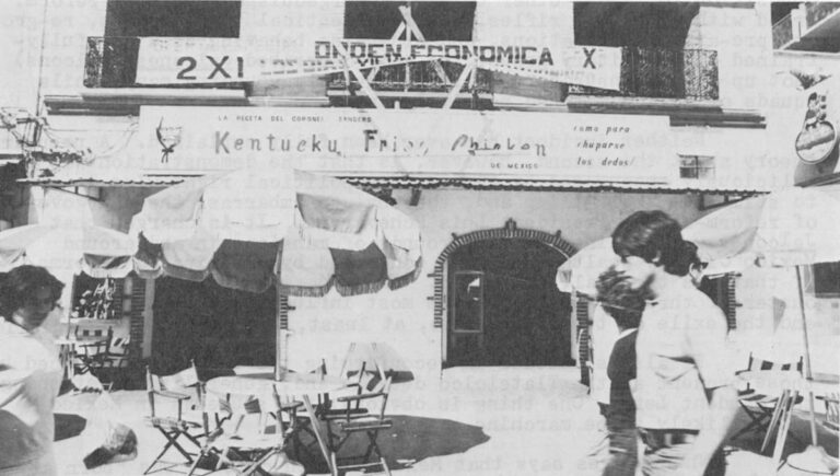 The sign at Col. Sanders’ Kentucky Fried Chicken stand in Cuernavaca reads, "Como para chuparse los dedos." In English: "Finger-lickin’ good." The Left calls it "psychic colonialism."