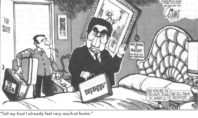 Political Cartoon "Tell my host I already feel very much at home.