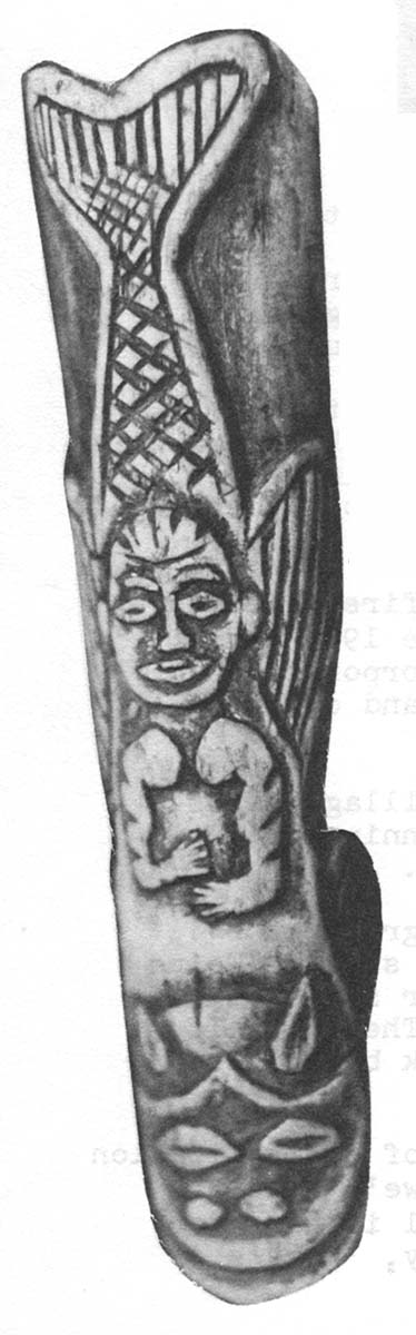 Tlingit carving depicting a legendary fish.