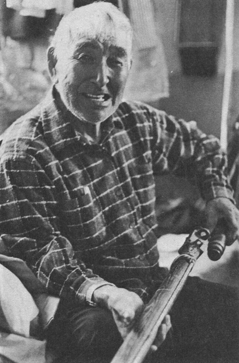 Jimmy Killigivuk – with one of his early darting guns.