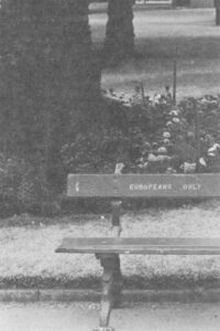 Park bench for Europeans only