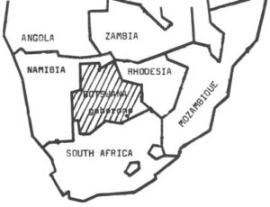 Map of the southern African subcontinent.