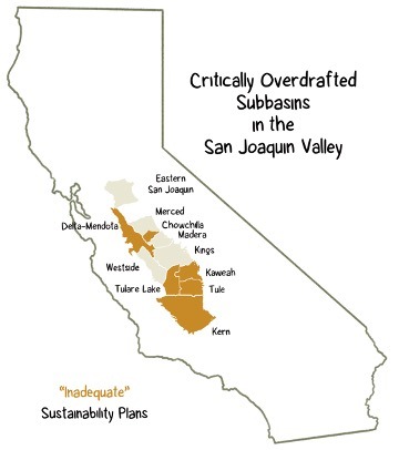 Critically Overdrafted Subbasins in the San Joaquin Valley