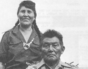 Andrew Isaac – Traditional chief of the United Crow Bands, with Maggie, his wife of 41 years.
