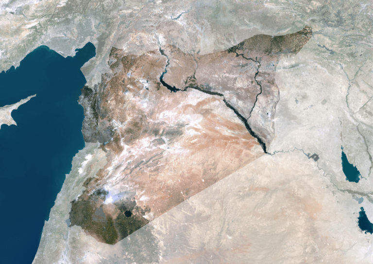 The Euphrates River bisects Syria; the country’s primary oil operations are in its northeastern half. Getty Images