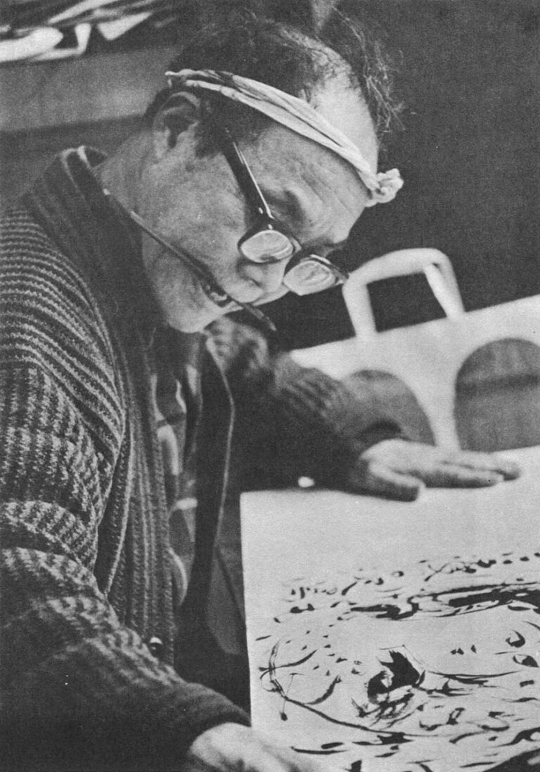Shiko Munakata, 70, became a Human National Treasure two years ago. He is self-taught in the medium of woodblock prints.