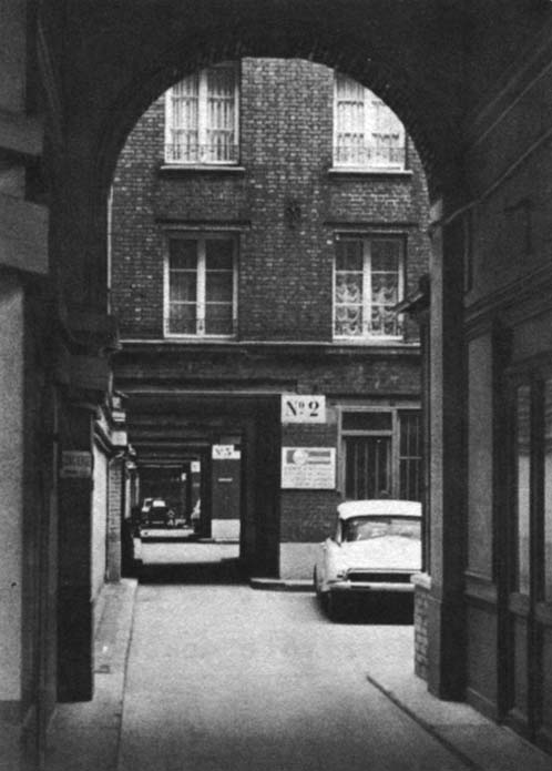 Back through the courtyards of a well maintained apartment building.