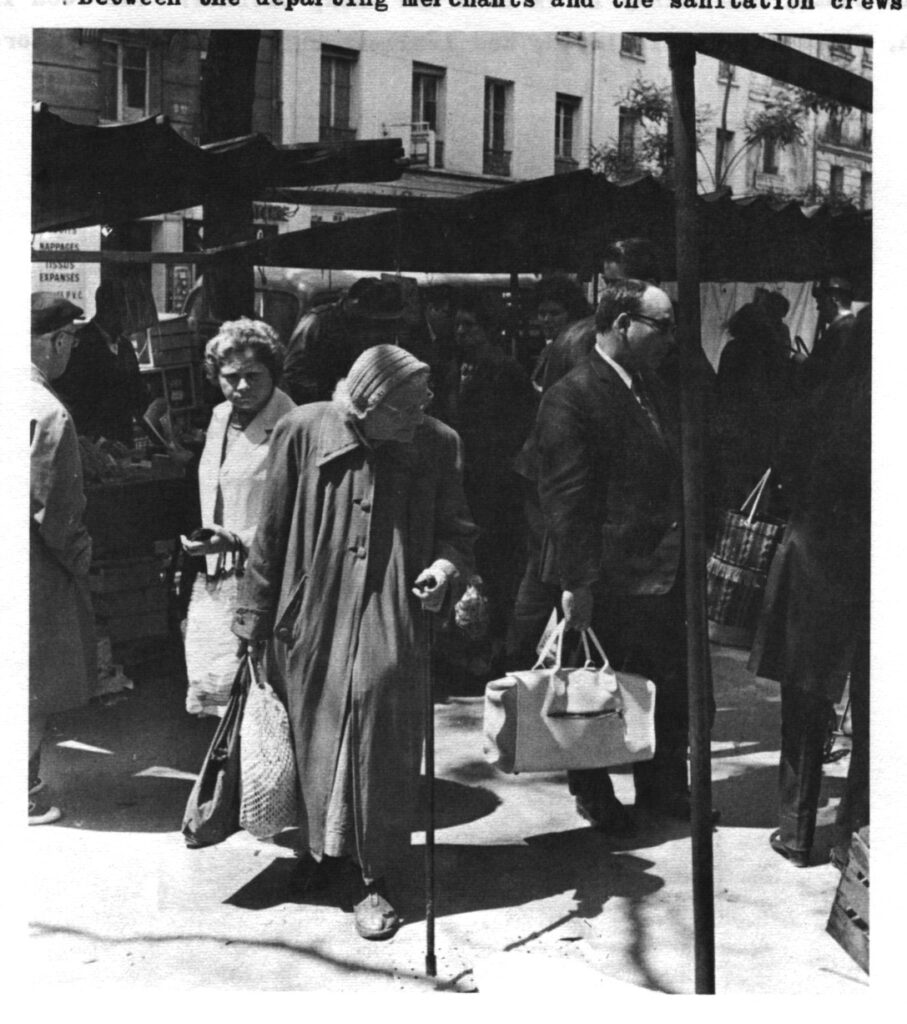 Between the departing merchants and the sanitation crews come scavengers, picking through a dozen cherries to find a good one.