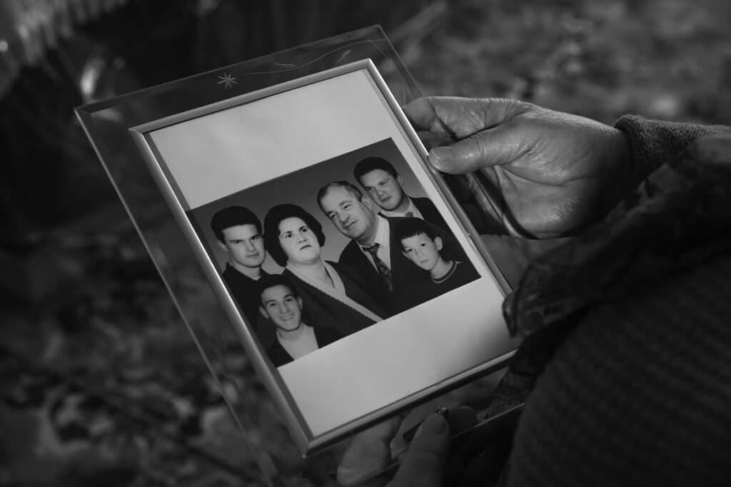 A portrait of Qerkezi and her family. (Diana Markosian for The Washington Post)