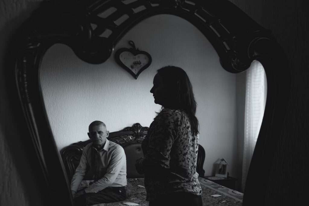 Muqolli with his wife, Lumnije. They met in 2000 and married the same year. (Diana Markosian for The Washington Post)